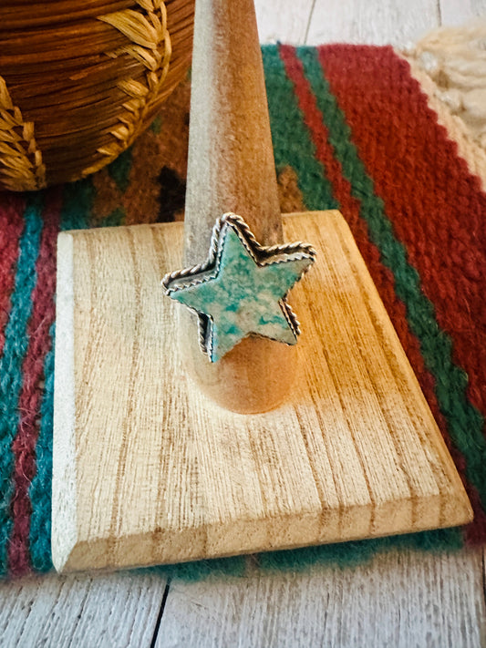 Navajo Sterling Silver & Turquoise Star Ring