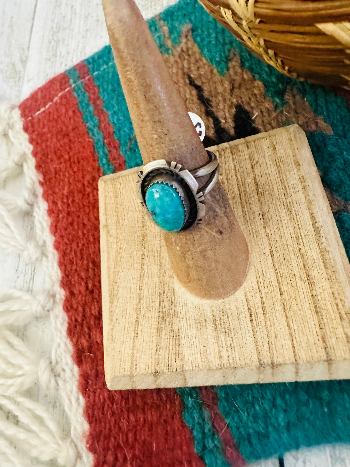 Navajo Sterling Silver & Kingman Turquoise Ring