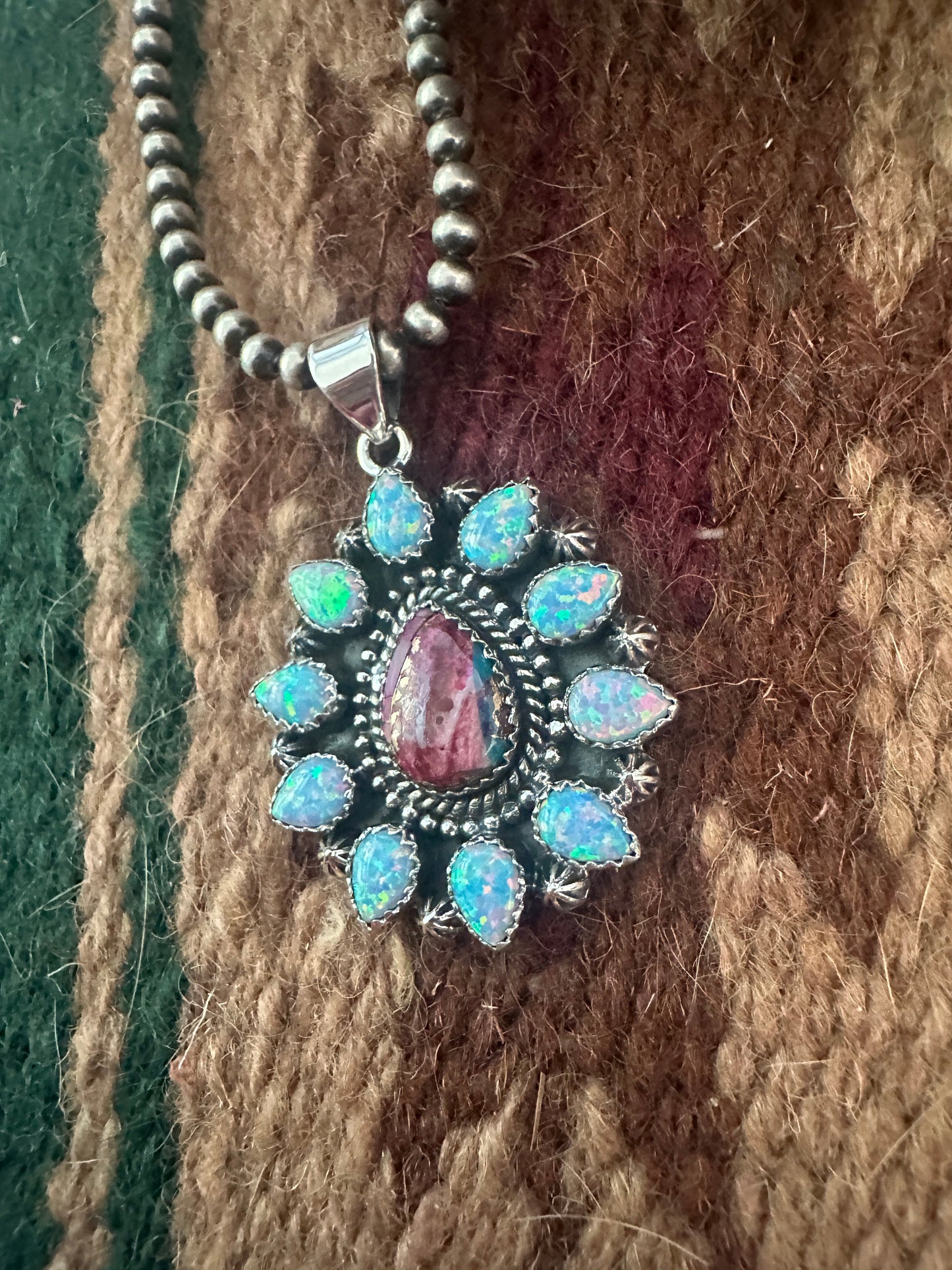 Handmade Opal, Pink Dream Mojave & Sterling Silver Pendant