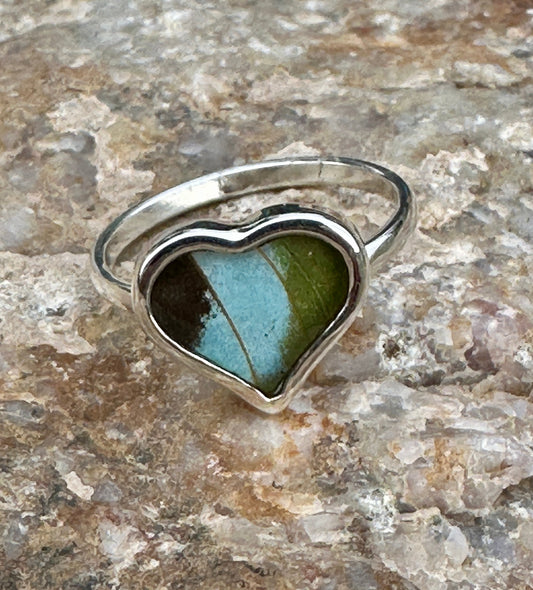 Nessaea Green Butterfly Ring Size 8