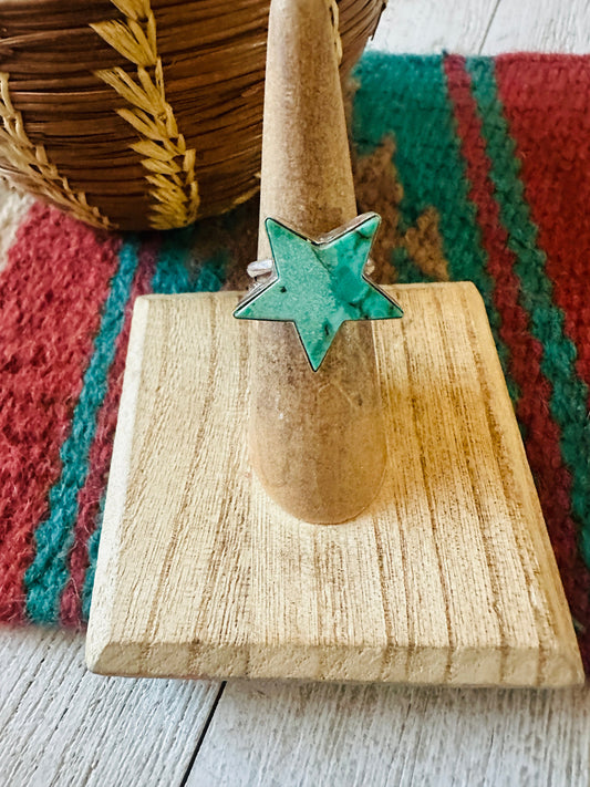 Navajo Sterling Silver & Turquoise Star Ring