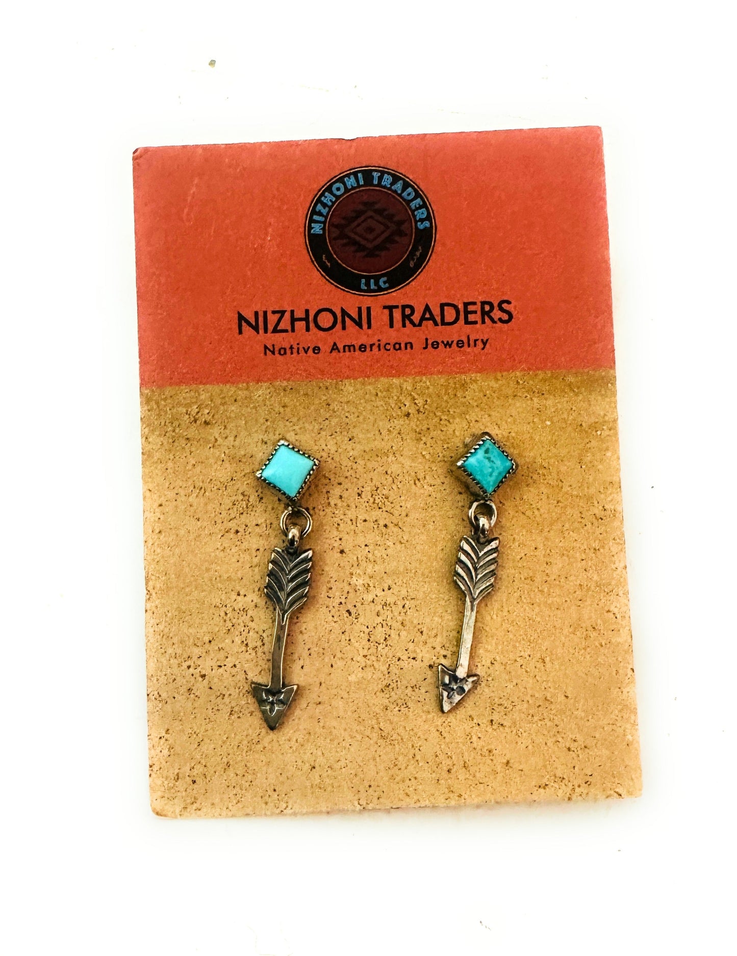 Navajo Turquoise & Sterling Silver Arrow Dangle Earrings