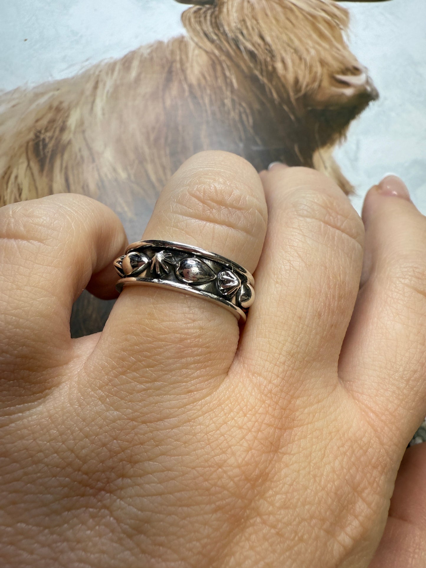 Handmade Sterling Silver Stacker Adjustable Band Ring