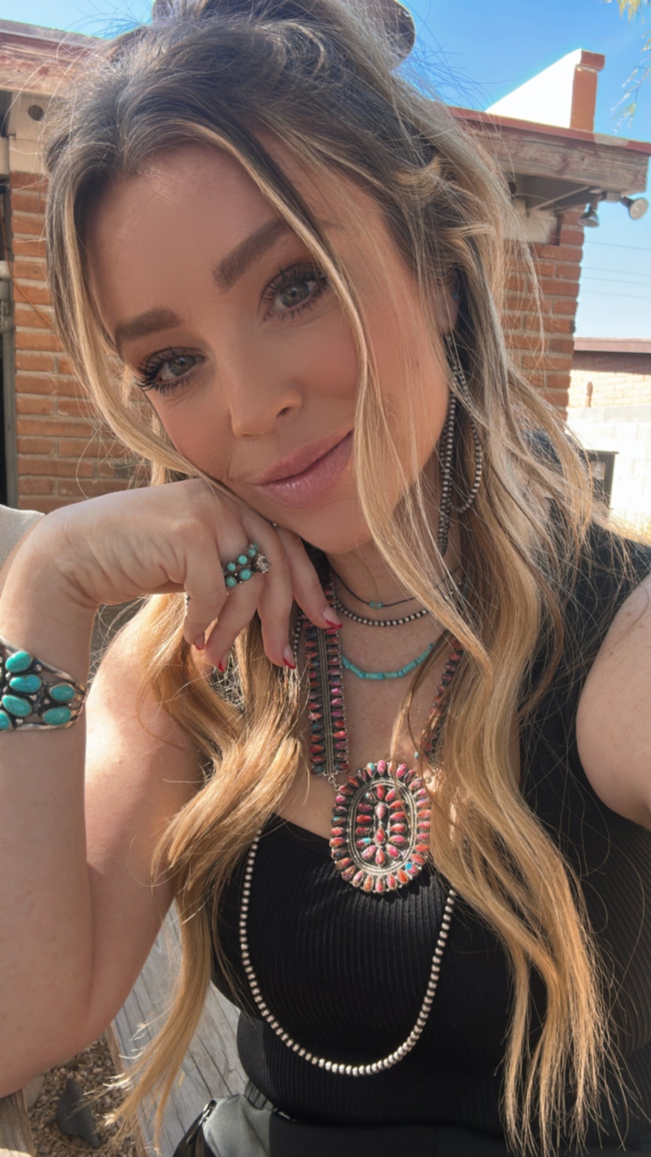 Handmade Pink Dream Mojave & Sterling Silver Statement Necklace