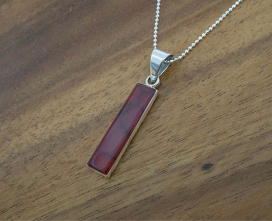 Red Jasper Column Pendant Necklace