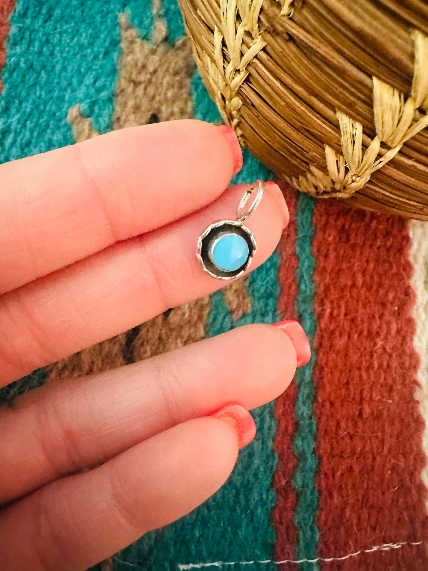 Navajo Sterling Silver & Turquoise Mini Pendant