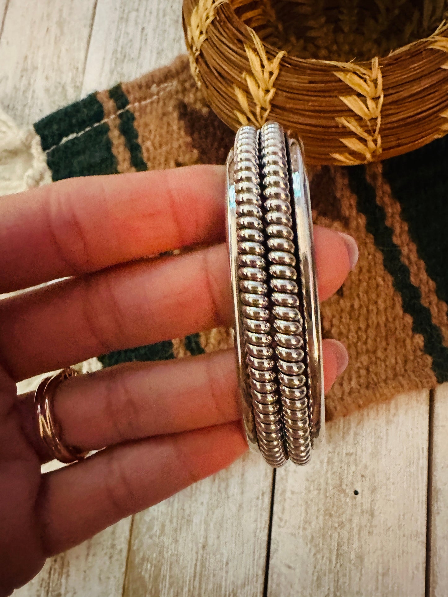 Navajo Twisted Sterling Silver Cuff Bracelet