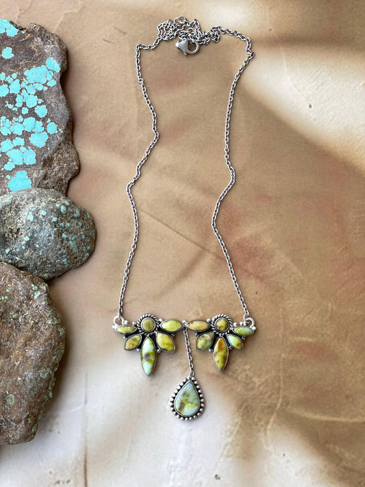 Handmade Sterling Silver & Palomino Turquoise Necklace