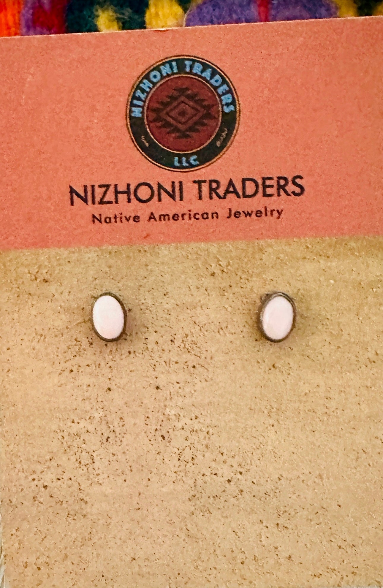 Navajo Sterling Silver & Queen Pink Conch Shell Stud Earrings