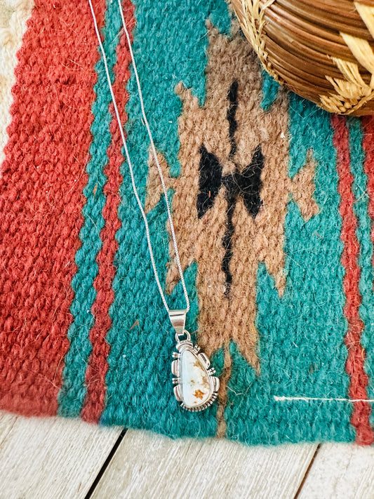 Navajo Sterling Silver & Dry Creek Turquoise Necklace