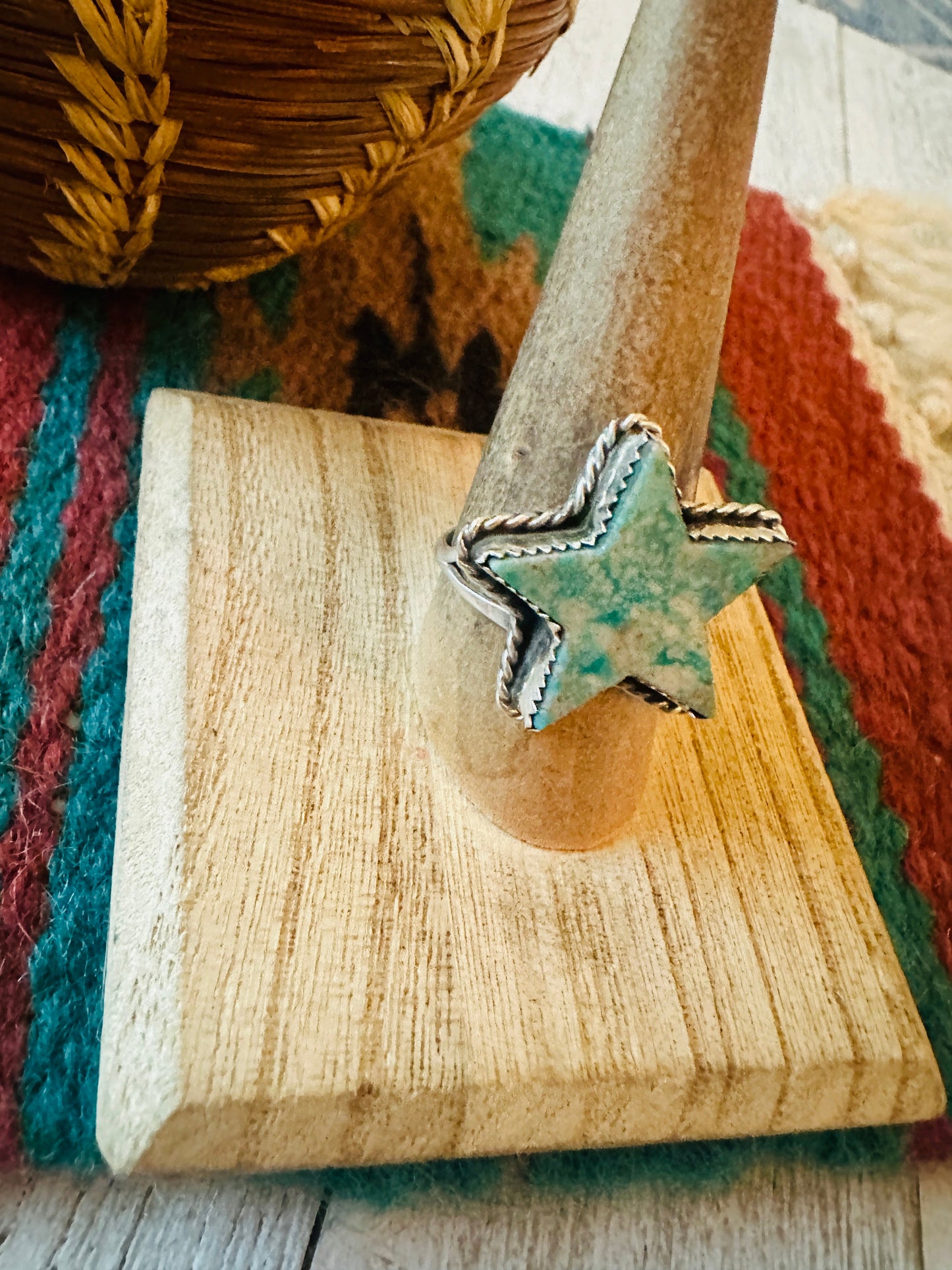 Navajo Sterling Silver & Turquoise Star Ring