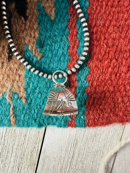 Navajo Hand Stamped Sterling Silver Bale