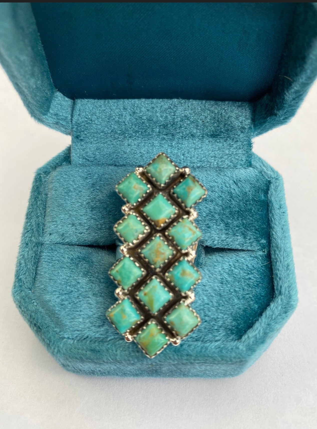 Beautiful Handmade Kingman Turquoise And Sterling Silver Adjustable Ring