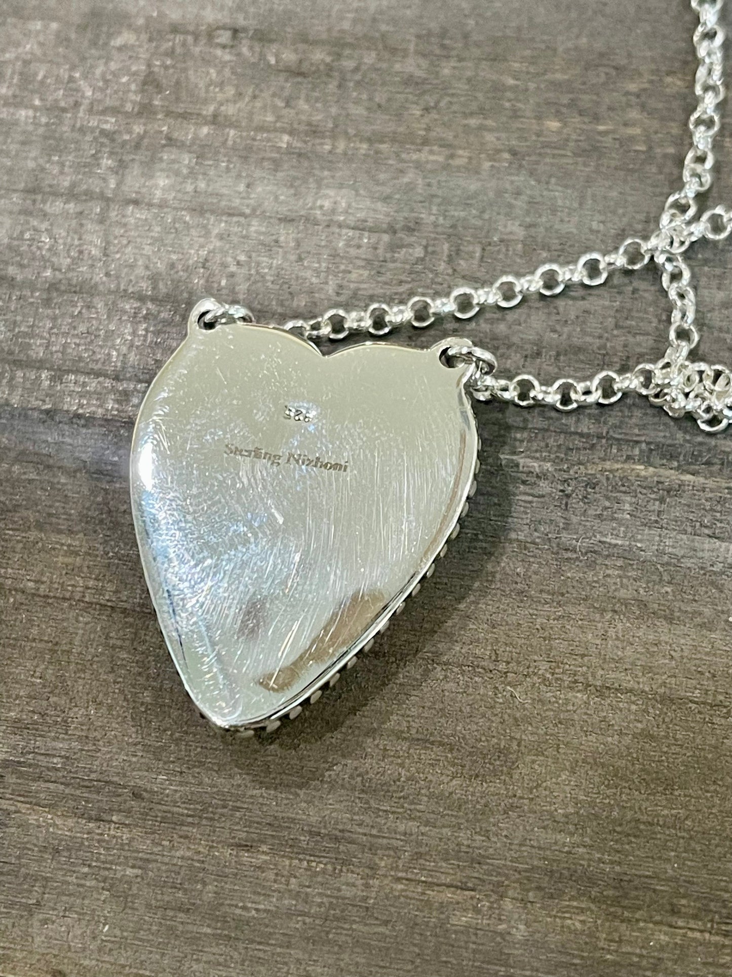Handmade Cotton Candy Sterling Silver Heart Necklace