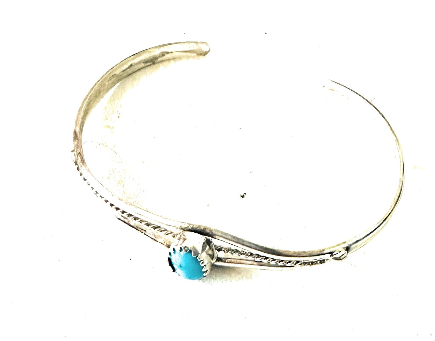 Navajo Sterling Silver & Turquoise Baby Cuff Bracelet