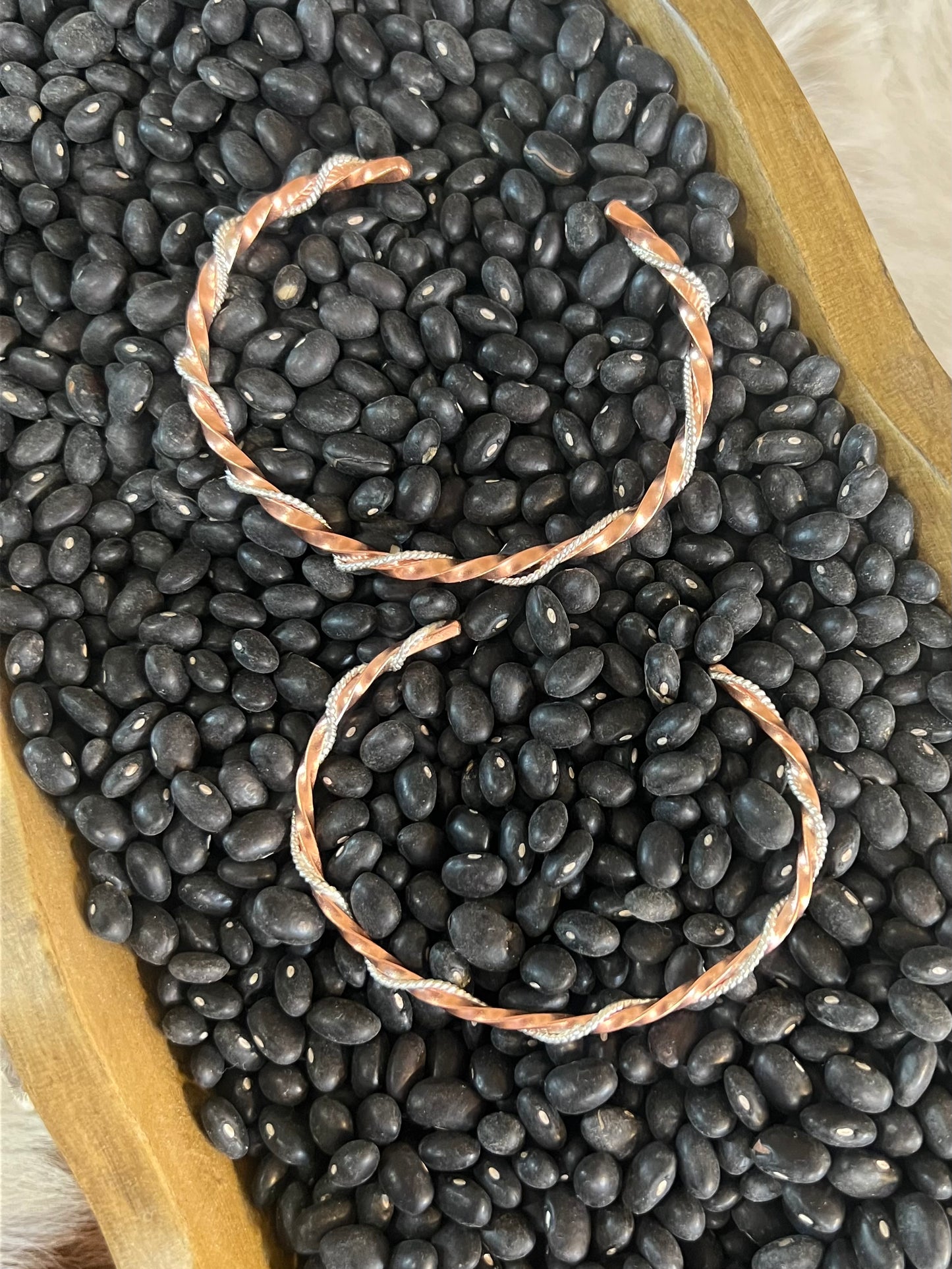 Twisted Silver and Copper Cuffs