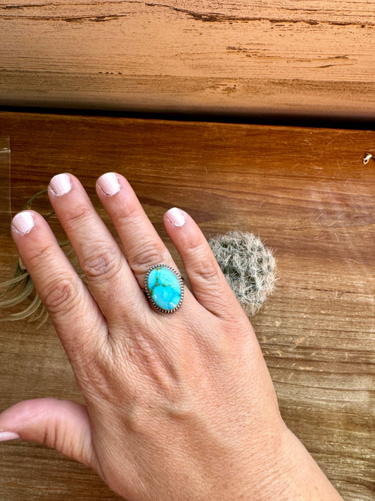 Ring size 8 1/2 - turquoise and sterling silver