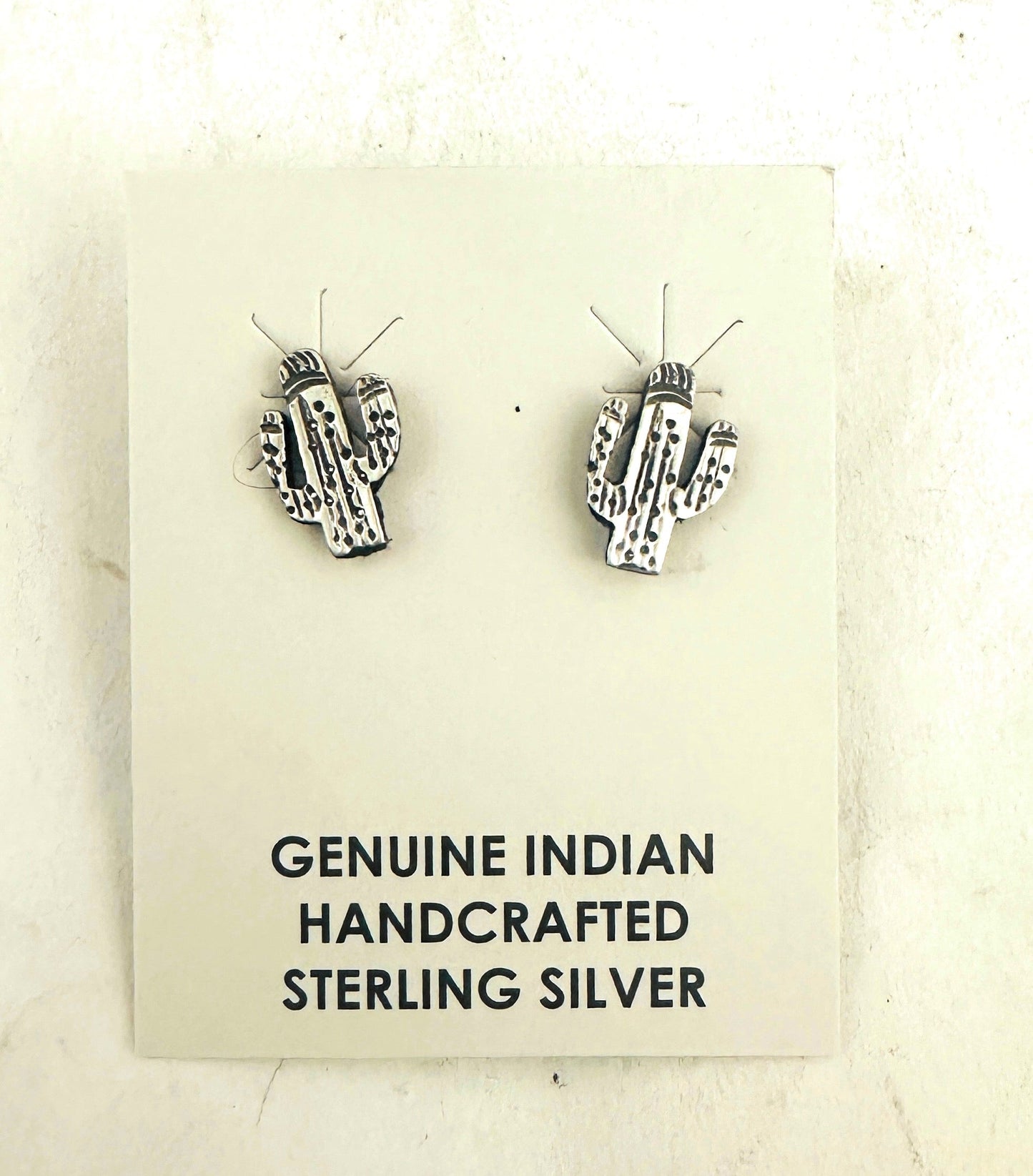 Navajo Sterling Silver Cactus Stud Earrings