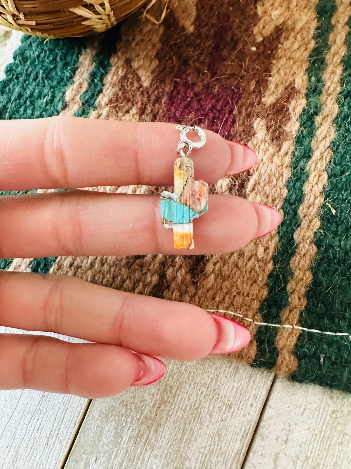 Navajo Hand Carved Spice Saguaro Cactus Charm