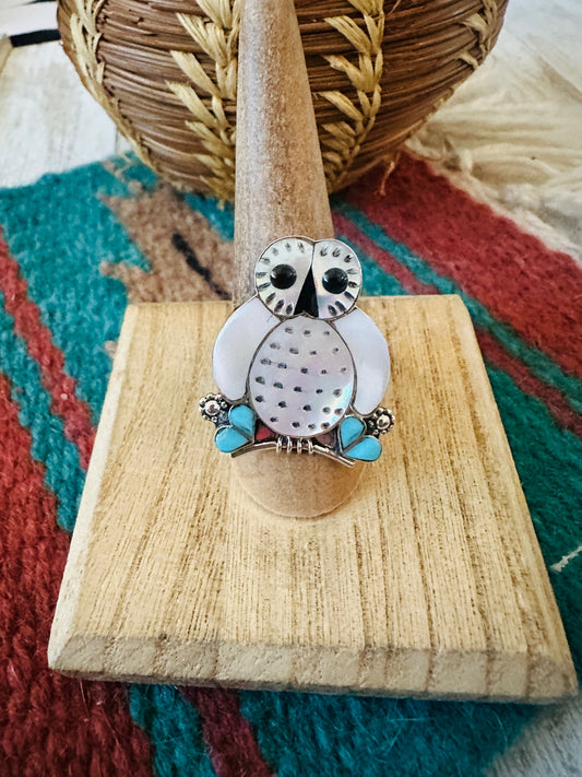 Zuni Sterling Silver & Multi Stone Inlay Own Ring