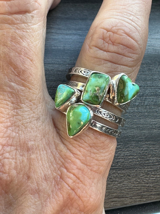 Stackable Stackers Natural Sonoran Mountain Stone Sterling Silver Adjustable Band