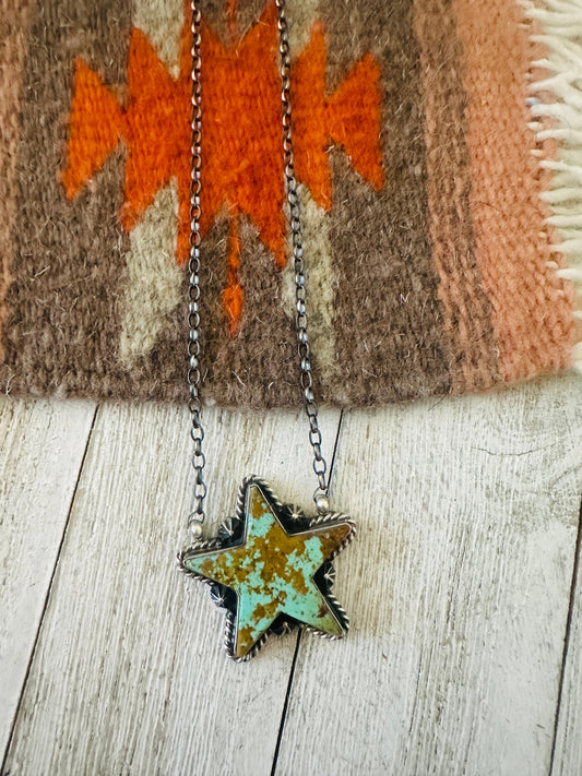 Navajo Sterling Silver & Turquoise Star Necklace