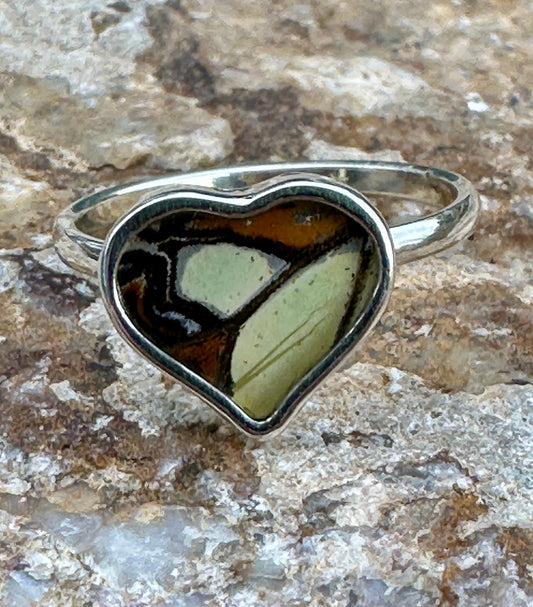 Malachite Butterfly Ring Size 9.5