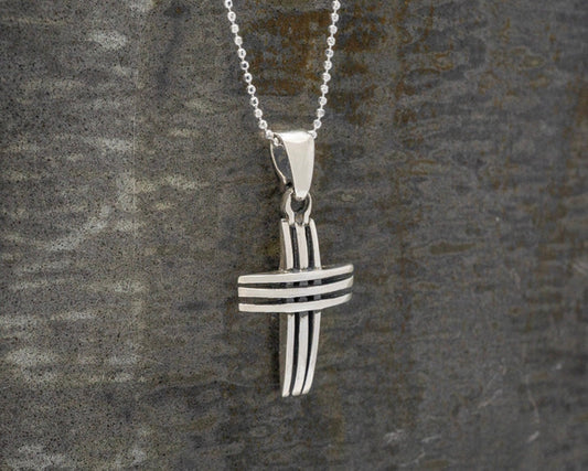 3 Bar Cross Pendant Necklace