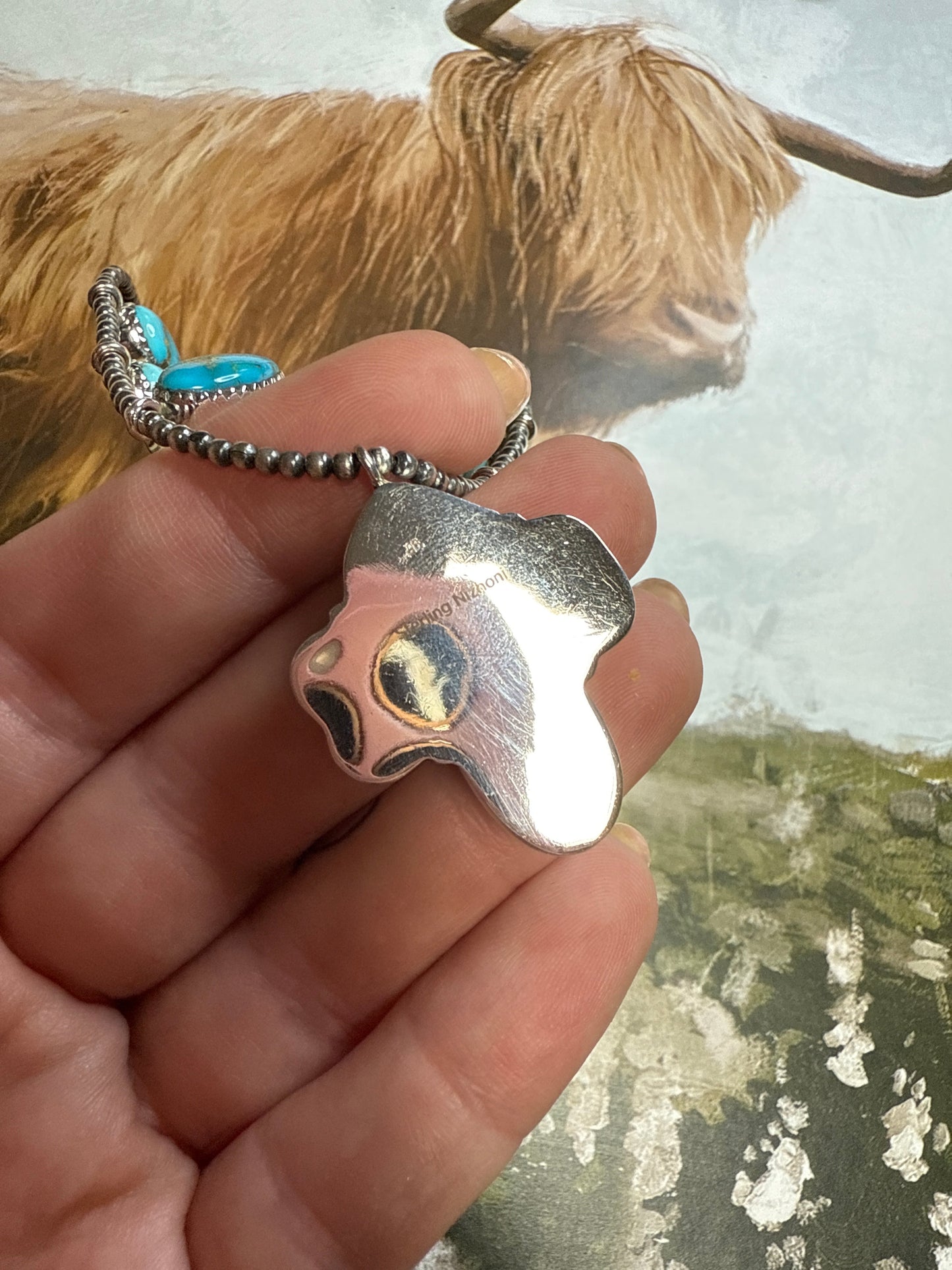 Handmade Sterling Silver South Hills Sonoran & Palomino Turquoise  Necklace