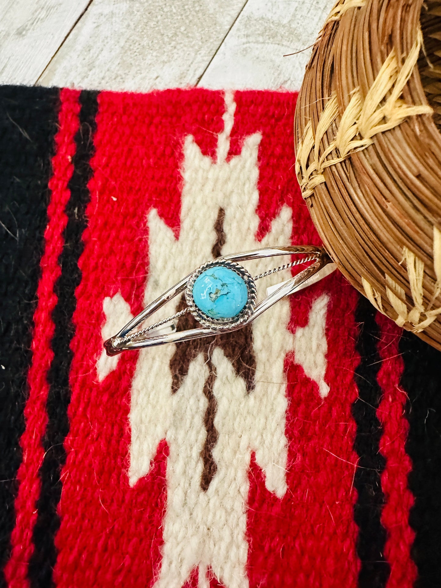 Navajo Sterling Silver & Turquoise Cuff Bracelet