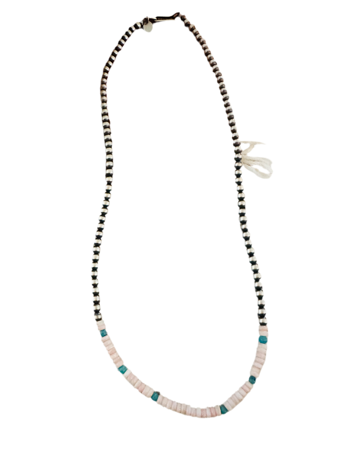 Navajo Sterling Silver Pearl, Queen Pink Conch & Turquoise Beaded Necklaces