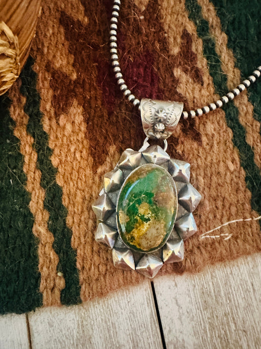 Navajo Royston Turquoise & Sterling Silver Pendant