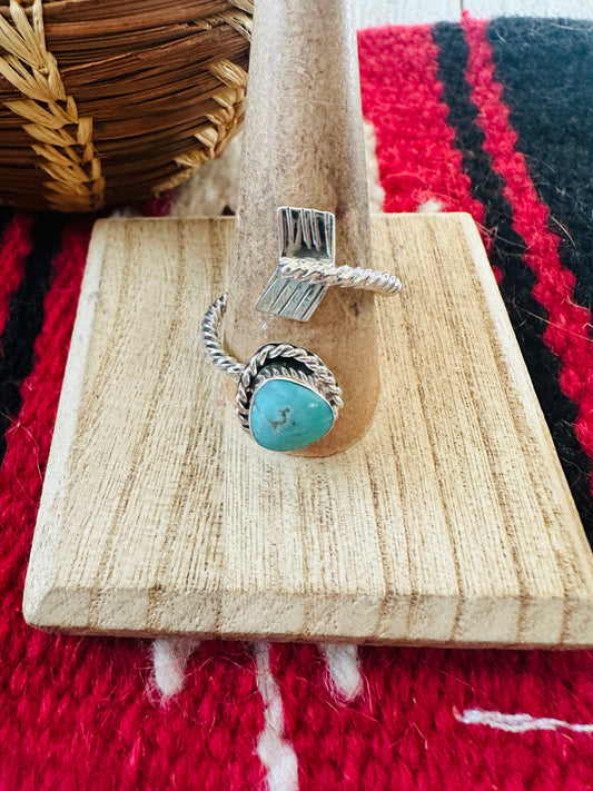 Navajo Sterling Silver & Turquoise Adjustable Arrow Ring