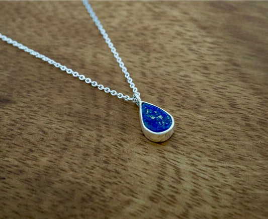 Petite Lapis Teardrop Necklace