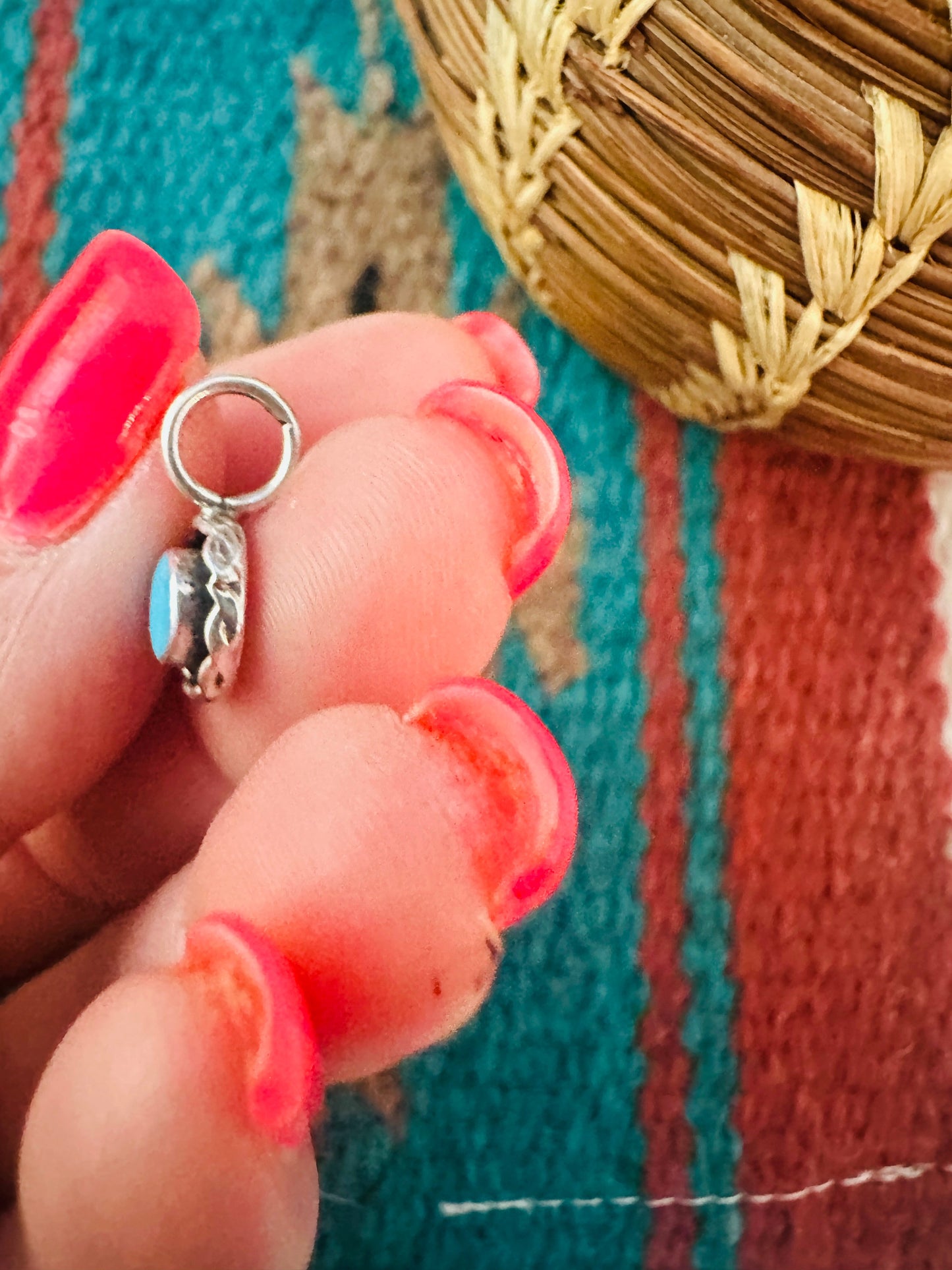 Navajo Sterling Silver & Turquoise Mini Pendant