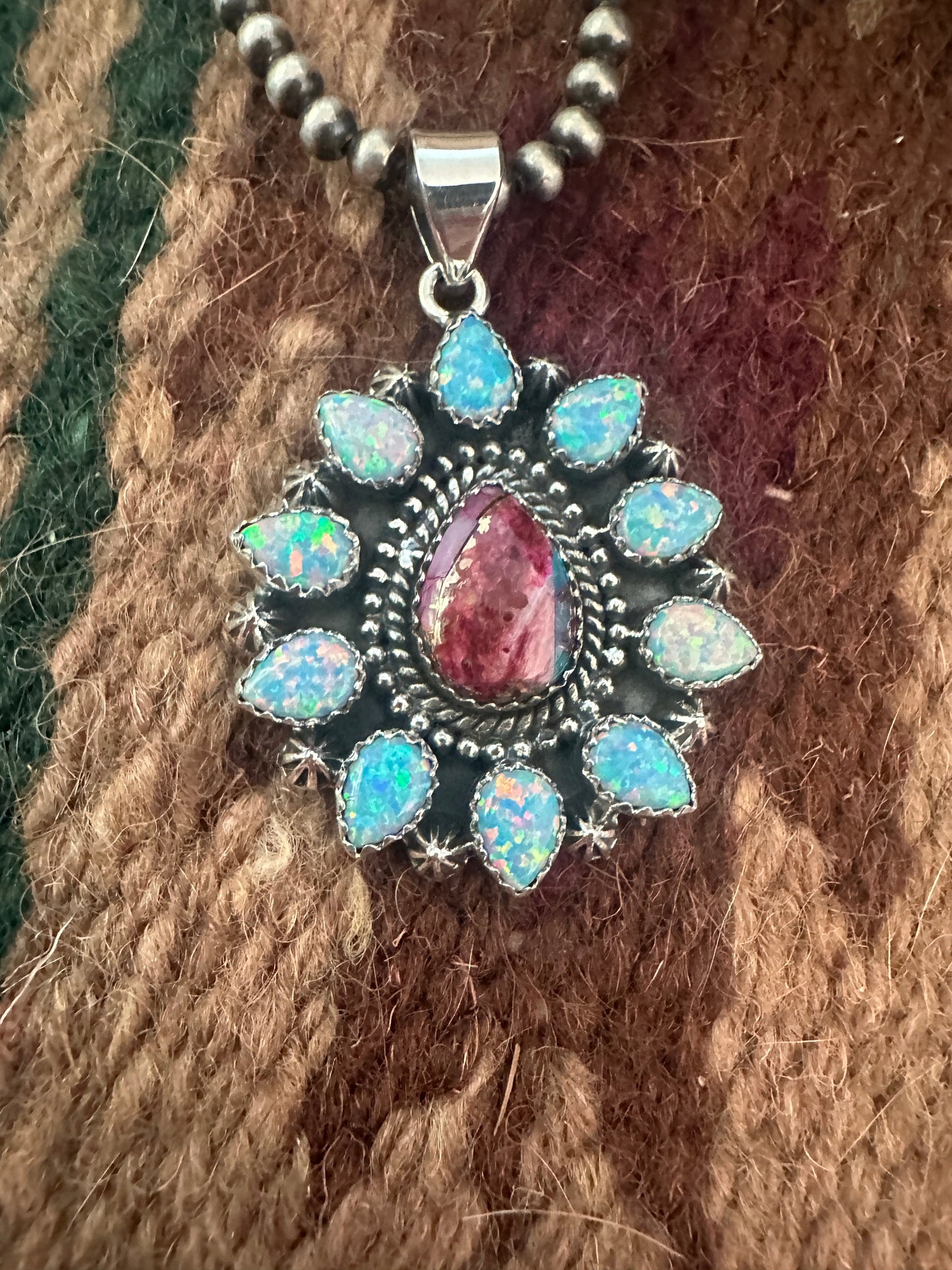 Handmade Opal, Pink Dream Mojave & Sterling Silver Pendant