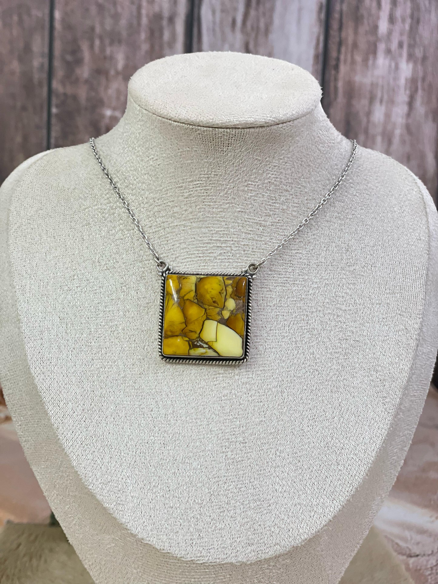 Handmade Sterling Silver Cotton Candy, Honey Dahlia Necklace with Signed Nizhoni