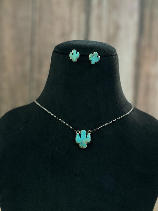 Handmade Sterling Silver Kingman Dahlia Necklace Earring Set with Signed Nizhoni