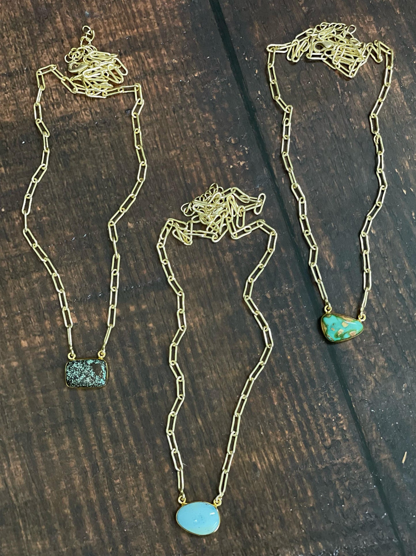 "The Golden Collection" THE JUPITER Handmade Natural Number 8 Turquoise, Golden Hills, Sonoran Mountain Turquoise Gold Plated Necklace