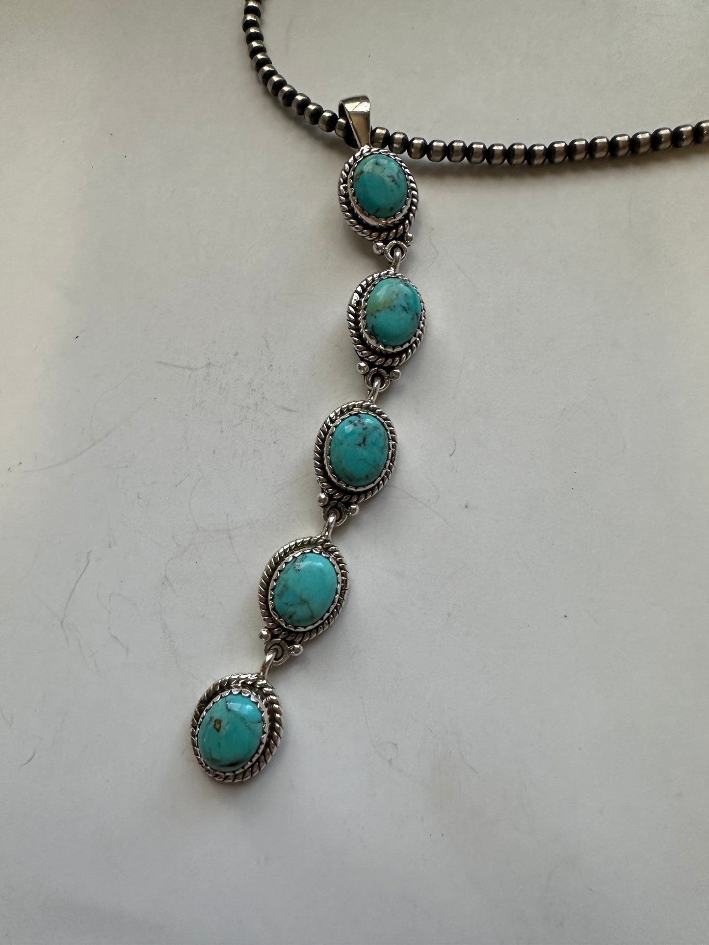 ‘The Cassidy Pendant” Handmade Turquoise & Sterling Silver Pendant Signed Nizhoni