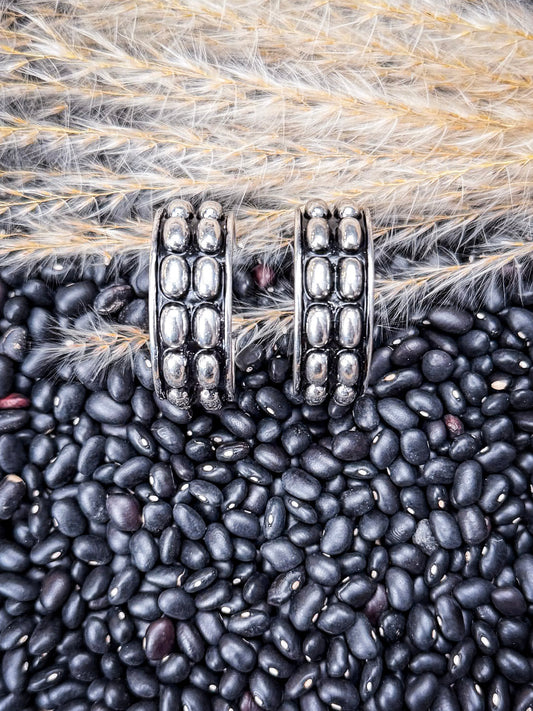 Abilene Metal Bubble Fashion Stud Hoop Earrings