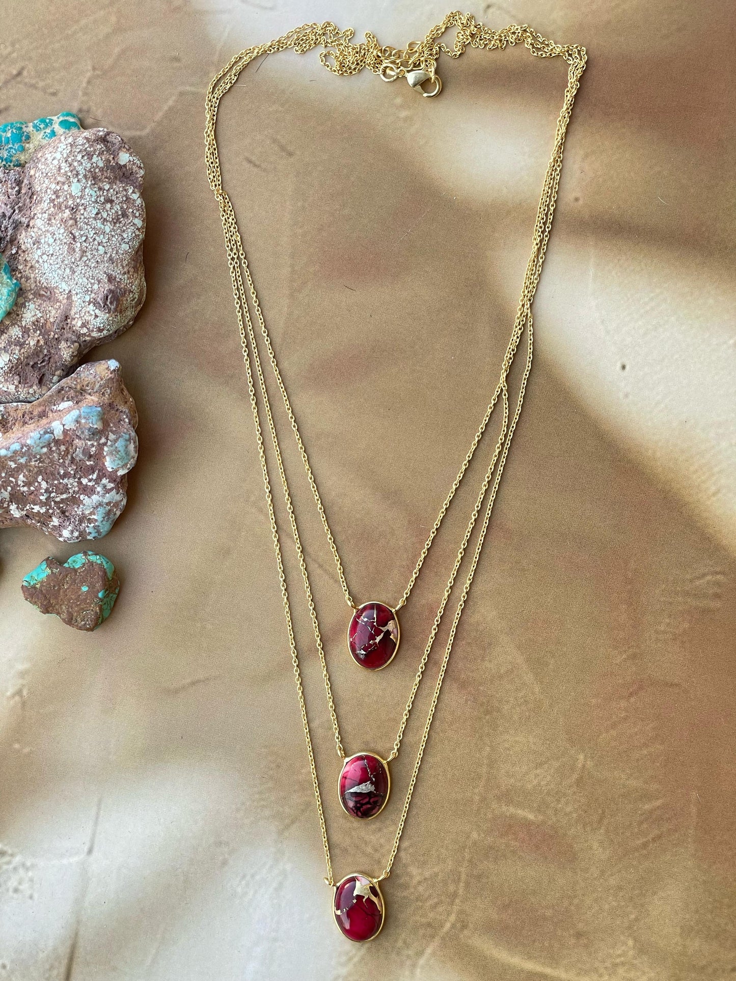 “The Golden Collection” Handmade Dahlia Rose Layered Gold Plated Necklace