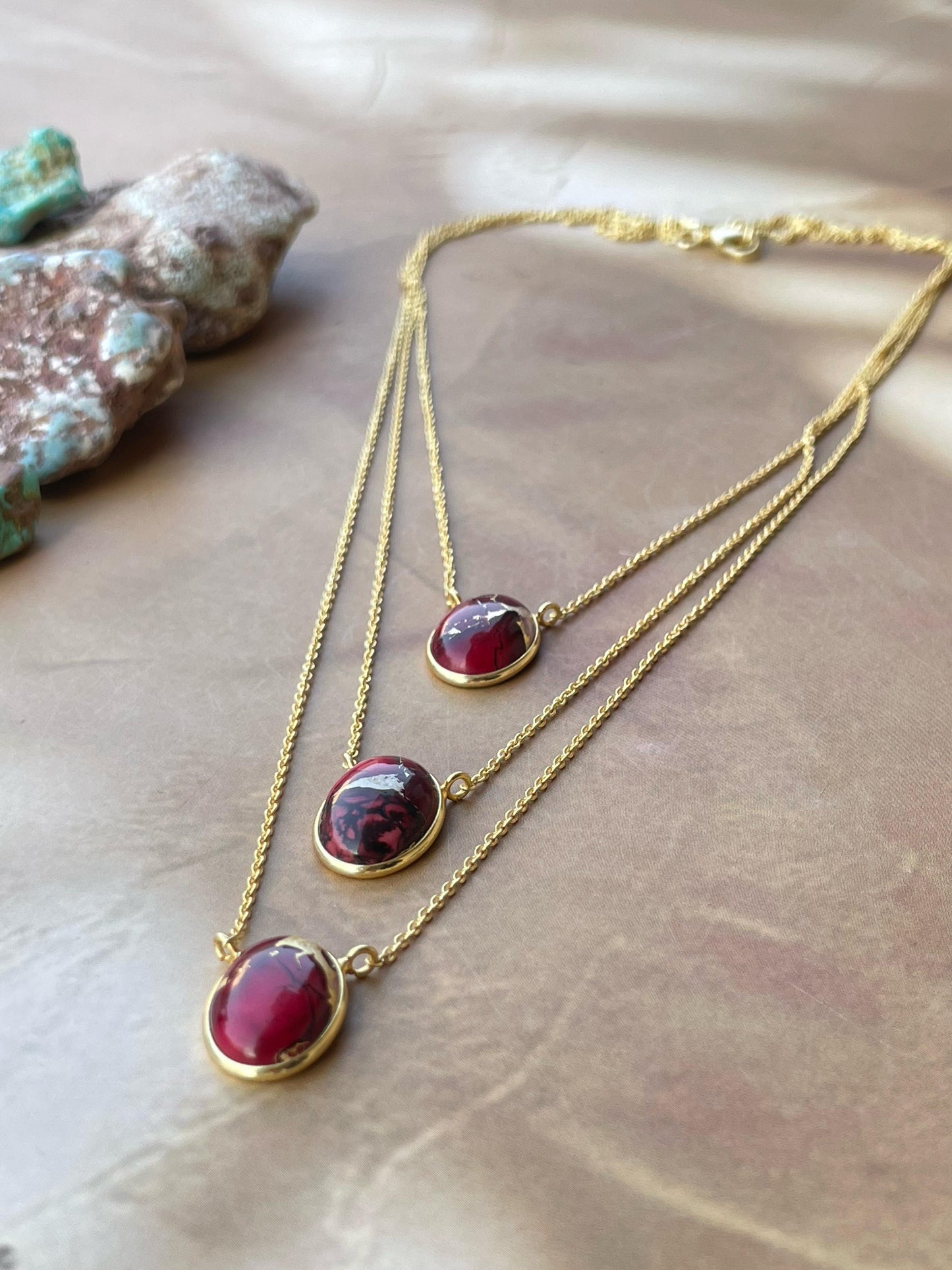 “The Golden Collection” Handmade Dahlia Rose Layered Gold Plated Necklace