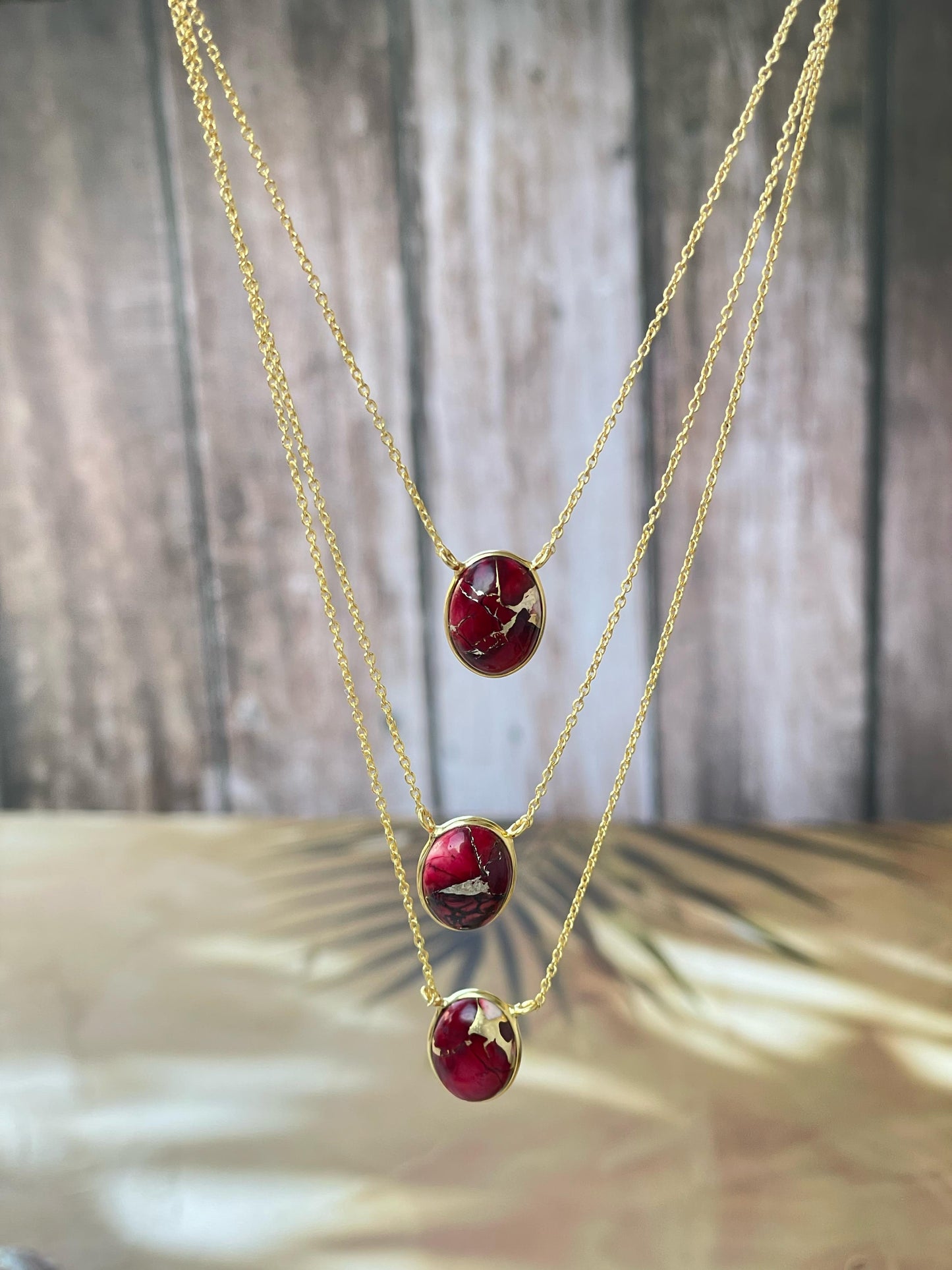 “The Golden Collection” Handmade Dahlia Rose Layered Gold Plated Necklace
