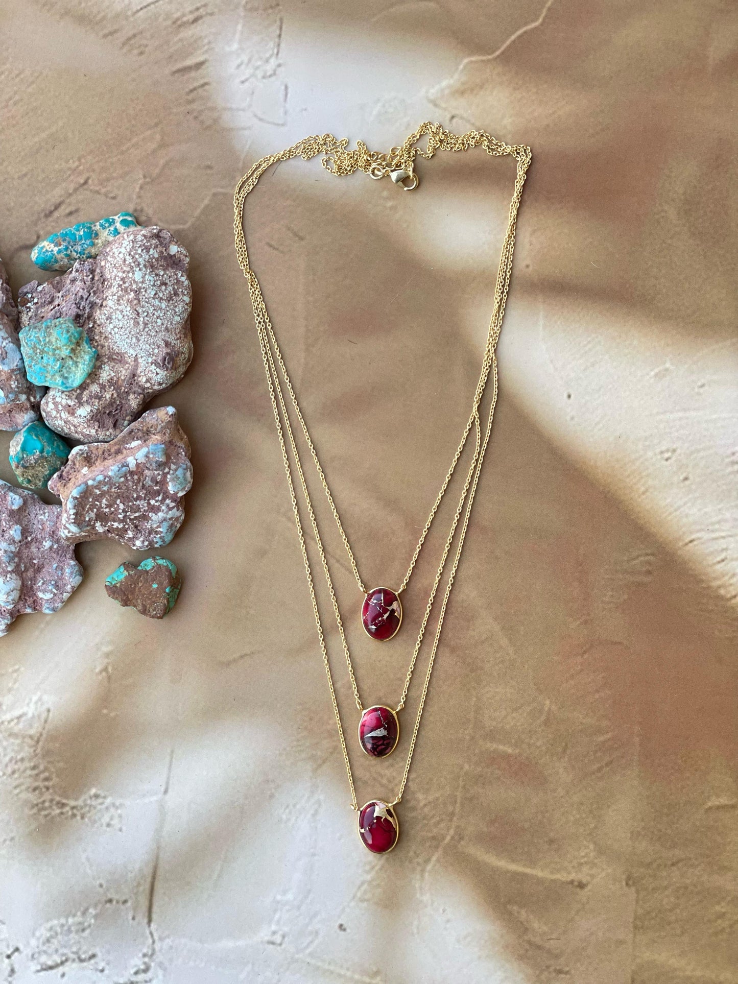 “The Golden Collection” Handmade Dahlia Rose Layered Gold Plated Necklace