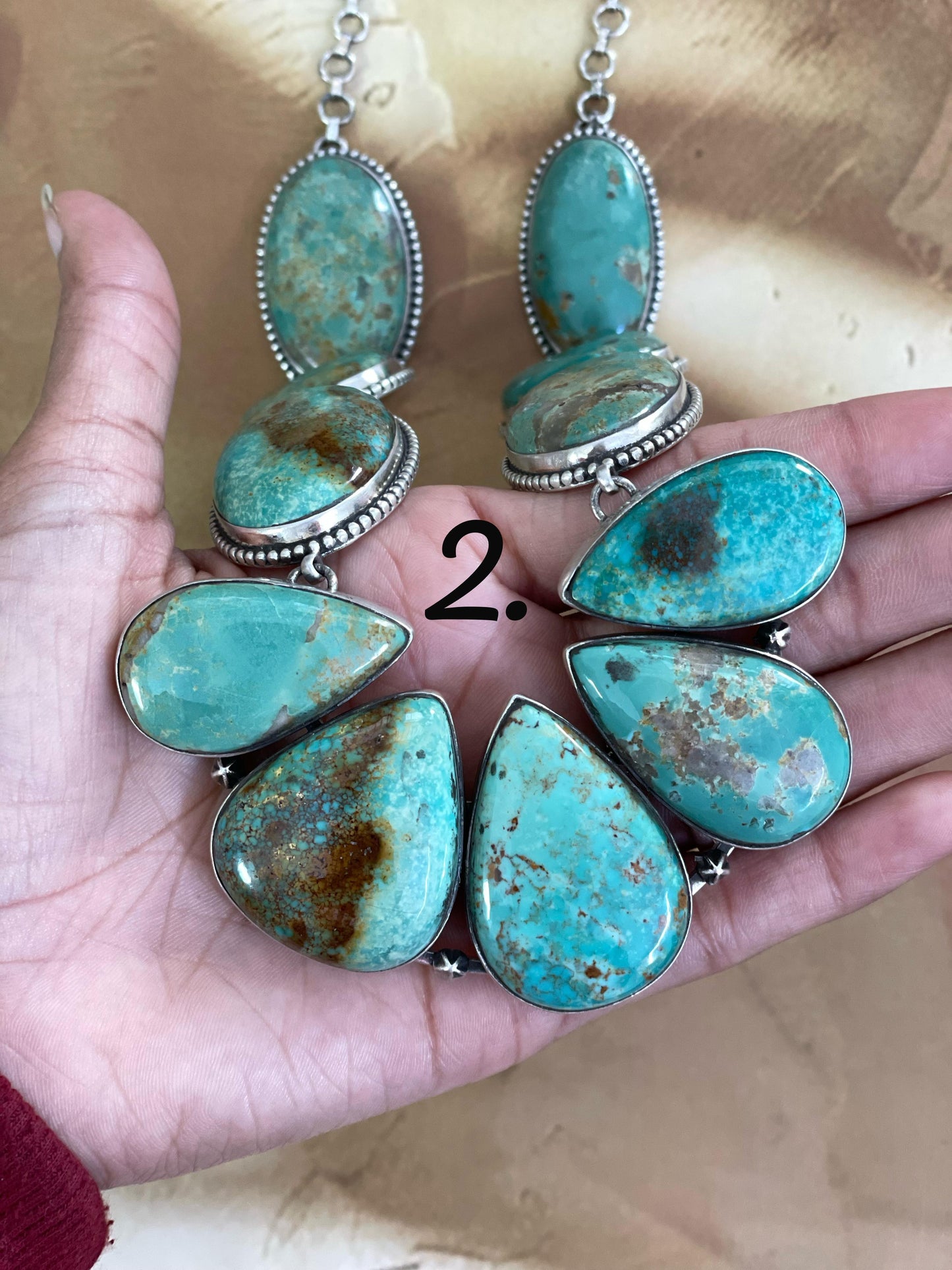 Handmade Sterling Silver Royston Turquoise Necklace, Signed Nizhoni