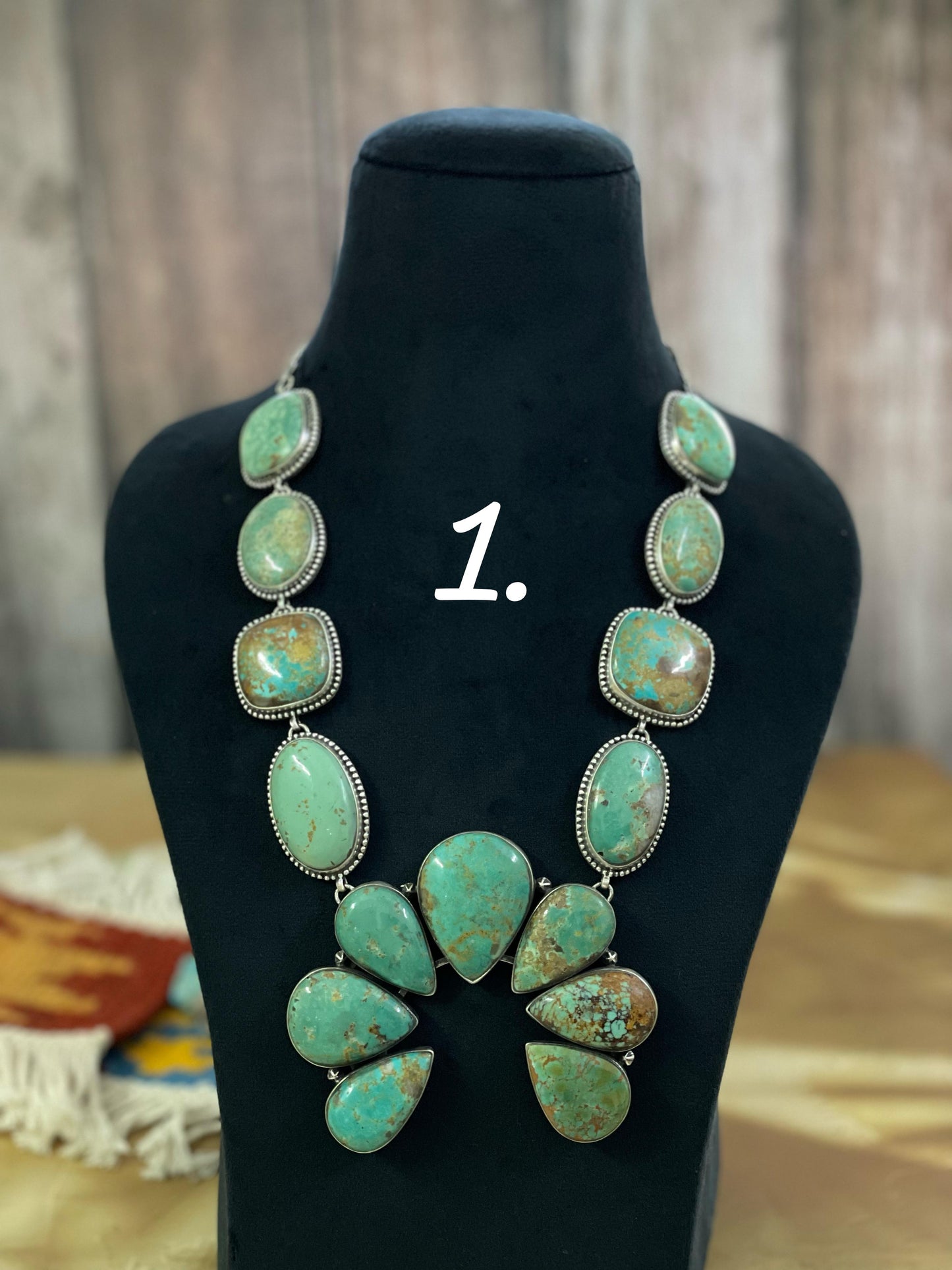 Handmade Sterling Silver Royston Turquoise Necklace, Signed Nizhoni