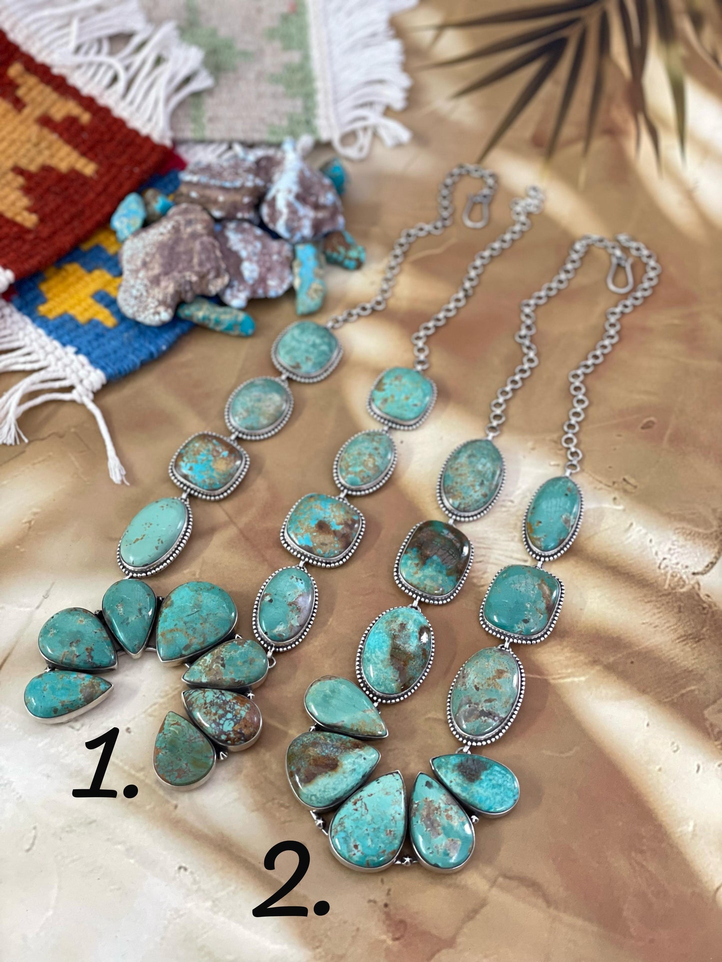Handmade Sterling Silver Royston Turquoise Necklace, Signed Nizhoni