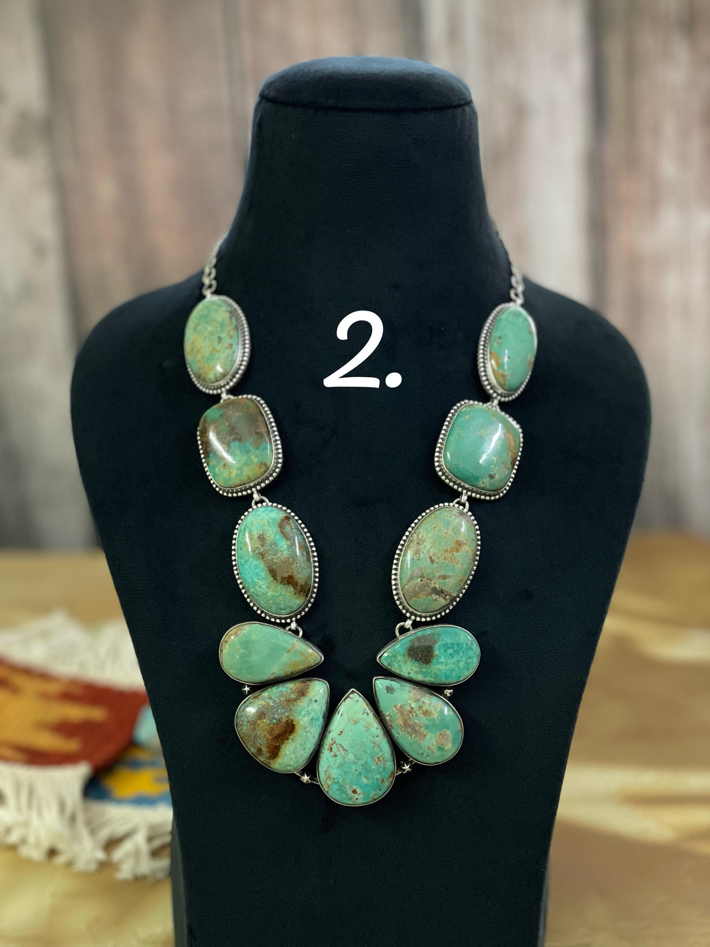 Handmade Sterling Silver Royston Turquoise Necklace, Signed Nizhoni