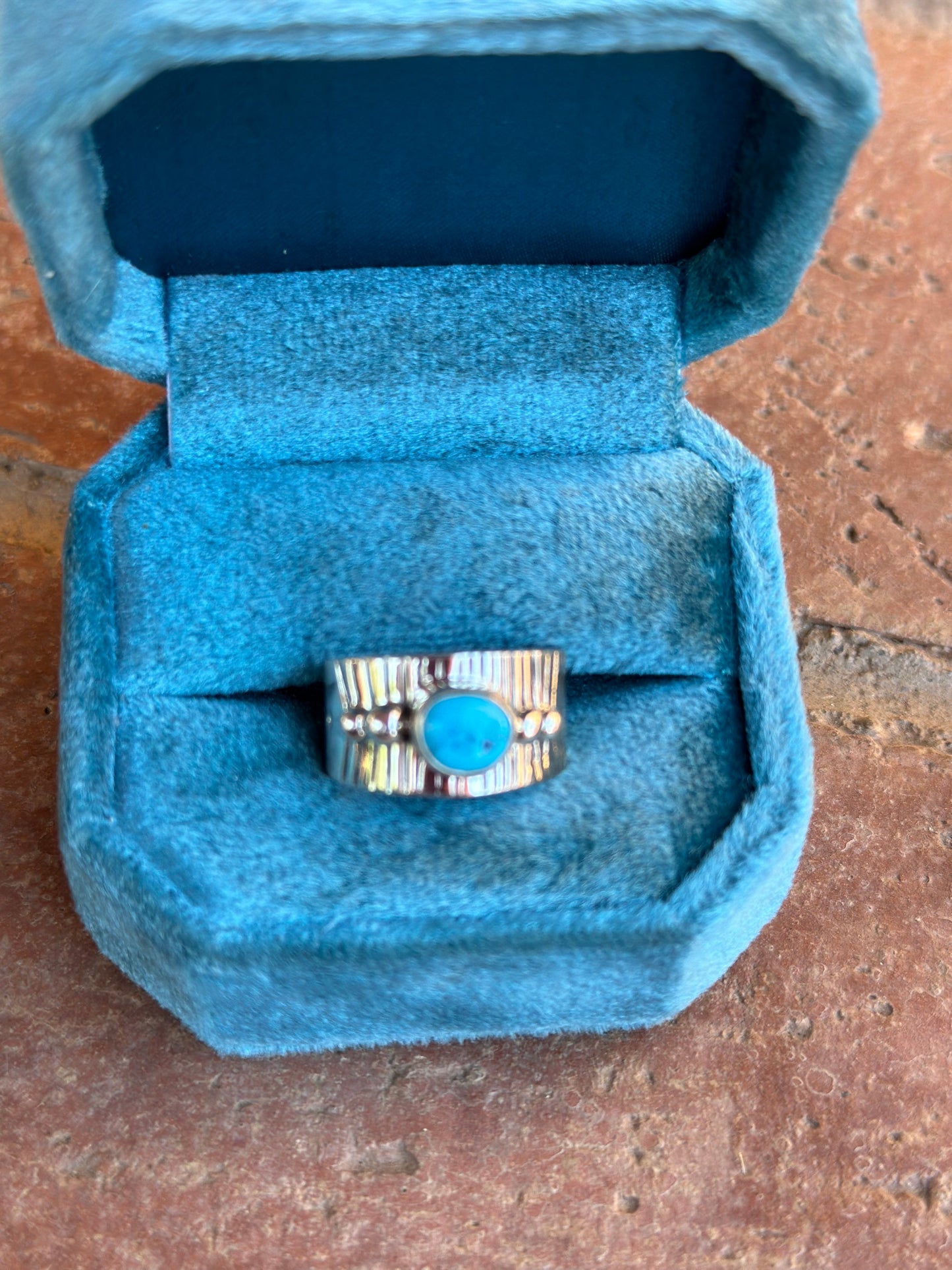 Navajo Sterling Silver Turquoise Cigar Band Rings